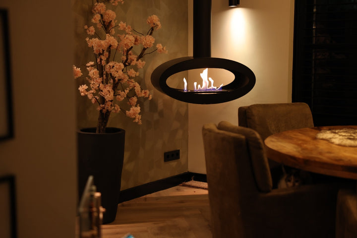 Bioethanol Hängekamin Decke - Tube 2Side XL Weiss