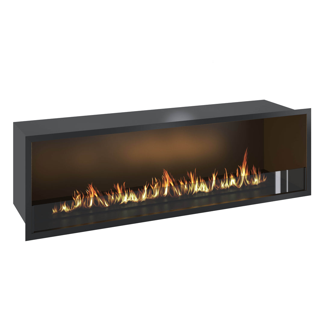 Bioethanol Einbau Kamin Ofen SELECTED 150cm Ethanol Einbaukamin von Wild Flame Seitlich