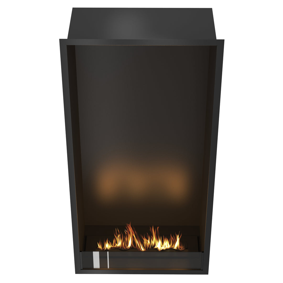 Bioethanol Einbau Kamin Einbaukamin Ofen SELECTED Vertikal 70x140x35cm Frontal mit Glas von Wild Flame