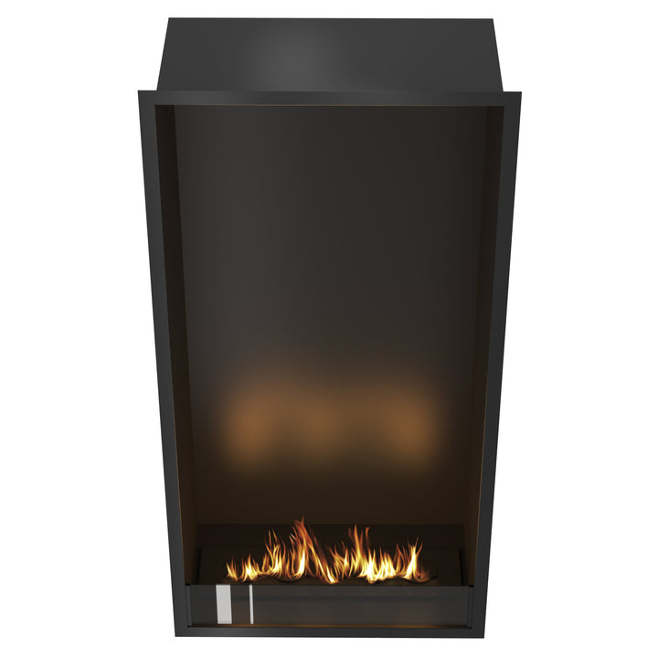 Bioethanol Einbau Kamin Einbaukamin Ofen SELECTED Vertikal 70x140x35cm Frontal mit Glas von Wild Flame