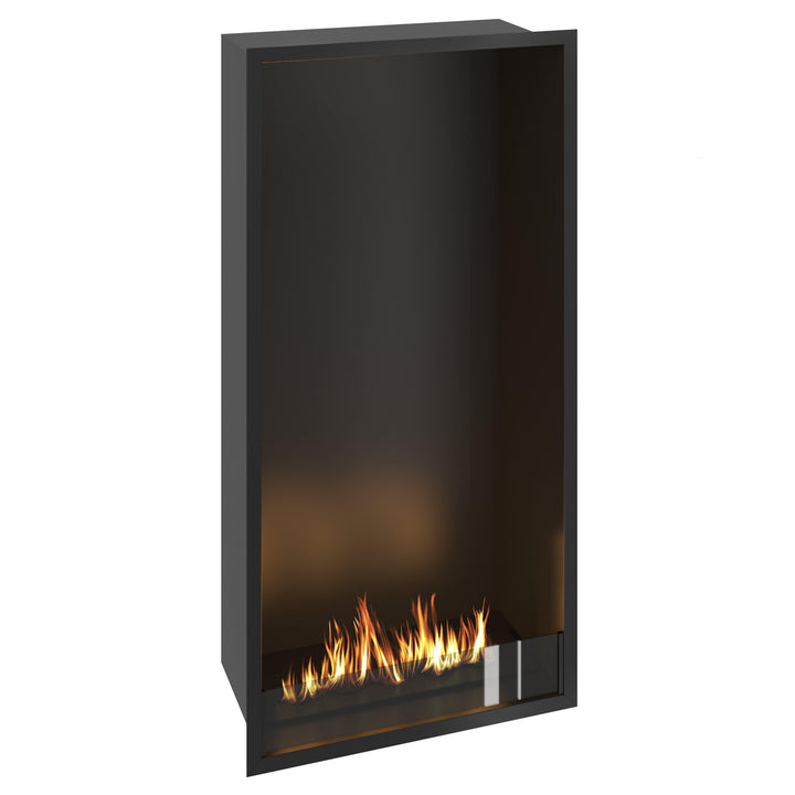 Bioethanol Einbau Kamin Einbaukamin Ofen SELECTED Vertikal 70x140x35cm Seitlich mit Glas von Wild Flame