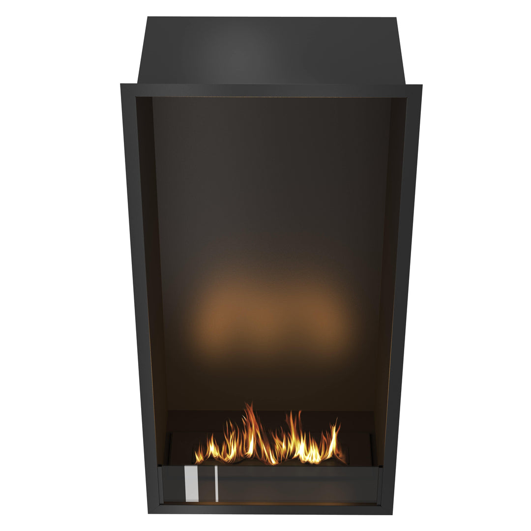 Bioethanol Einbau Kamin Einbaukamin Ofen SELECTED Vertikal 60x120x35cm von Wild Flame Frontal