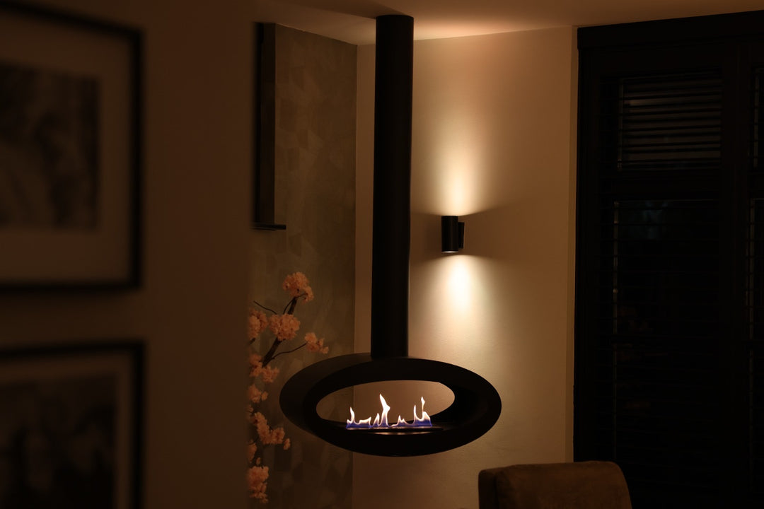 Bioethanol Hängekamin Decke - Tube 2Side XL Weiss